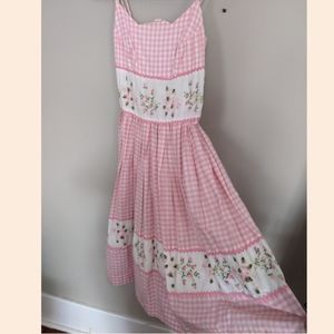Gingham and floral vintage sundress